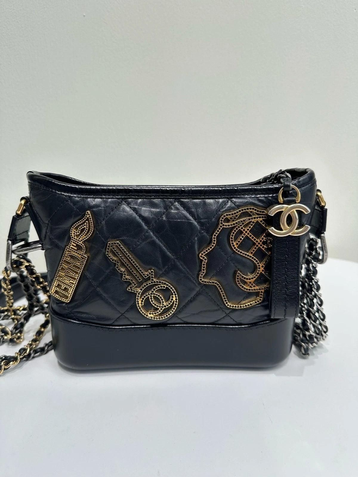 Authentic CHANEL Pre-owned Black Leather Small Shoulder Crossbody Bag For Women