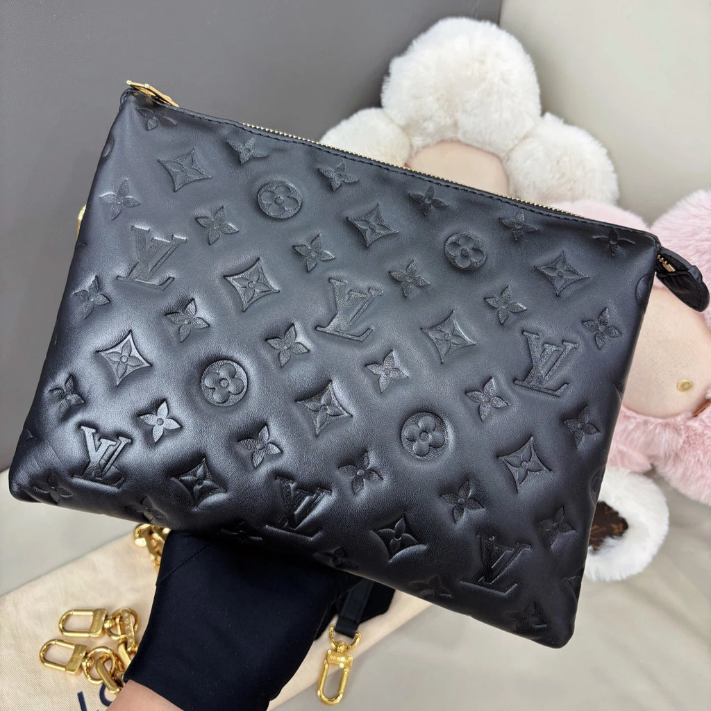 Louis Vuitton Coussin PM Chain Shoulder Crossbody Black Gold Women Classic