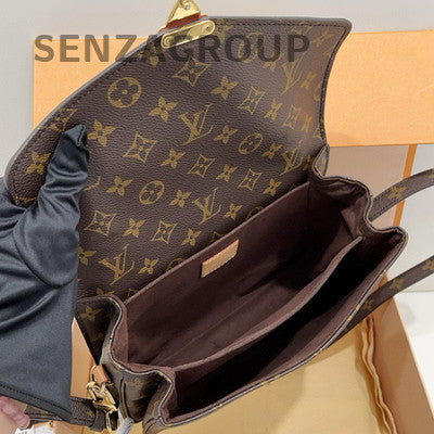 Louis Vuitton Monogram Canvas Pochette Metis Messenger Bag Brown Gold