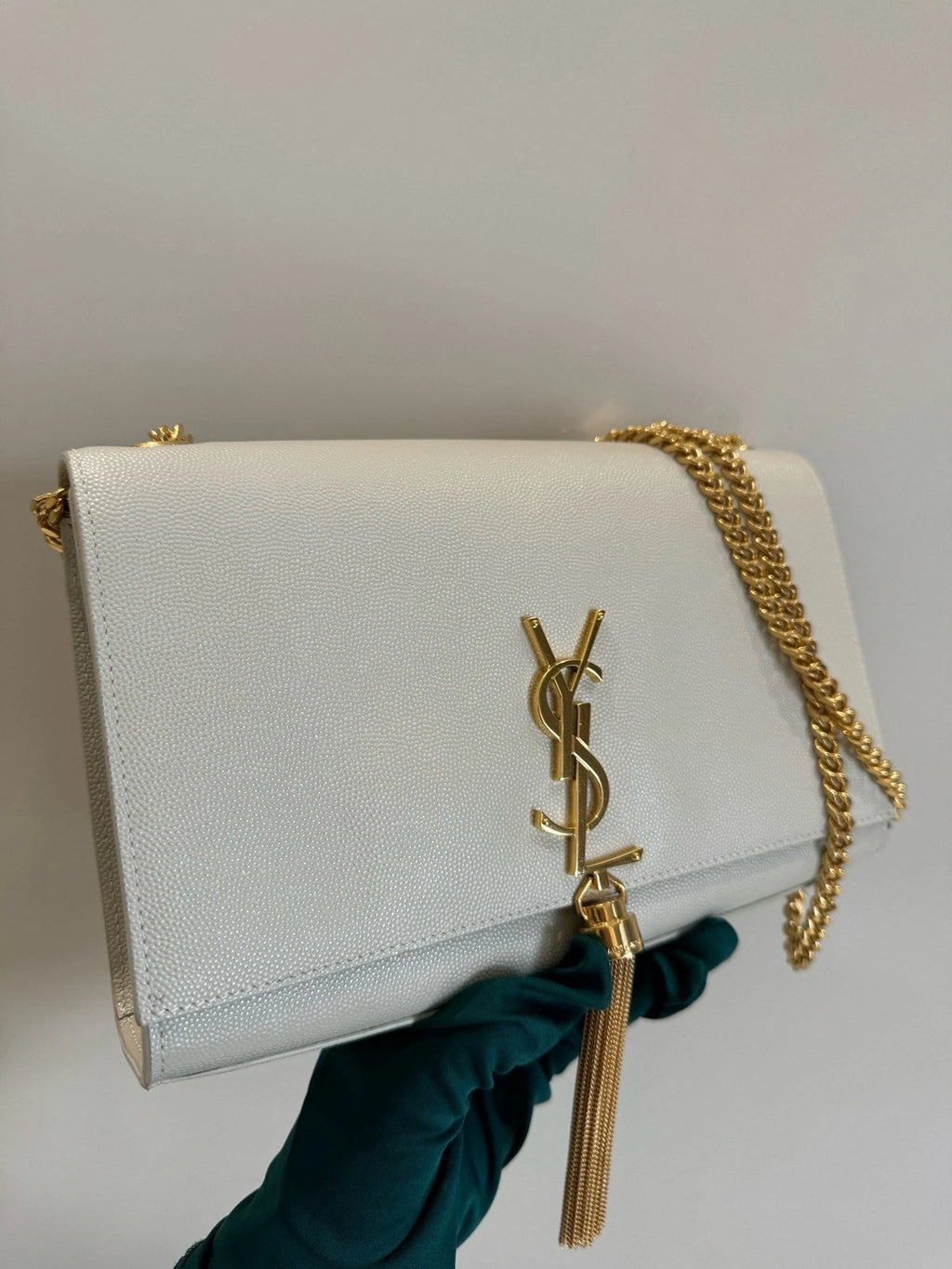 Saint Laurent Kate Grainy Leather Tassel Shoulder Crossbody For Women