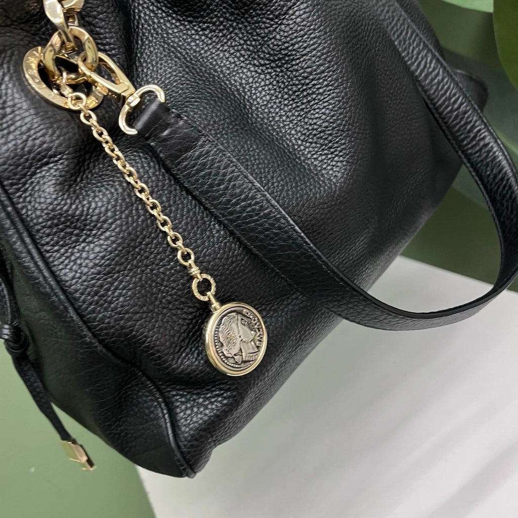 Bvlgari Ruched Tote Bag Black Top Handle Bag Shoulder Bag Women
