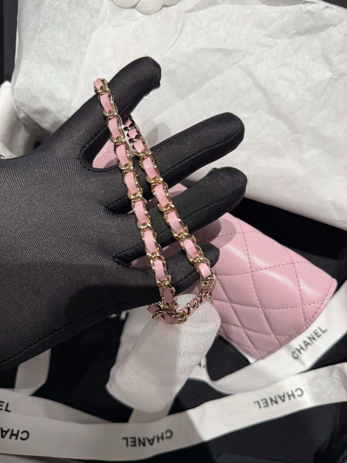 CHANEL Pink CC Crystal WOC Crossbody Bag For Women