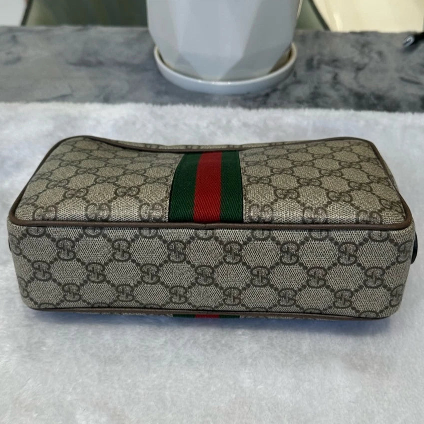 Gucci GG Supreme Canvas Brown Monogram Clutch For Women