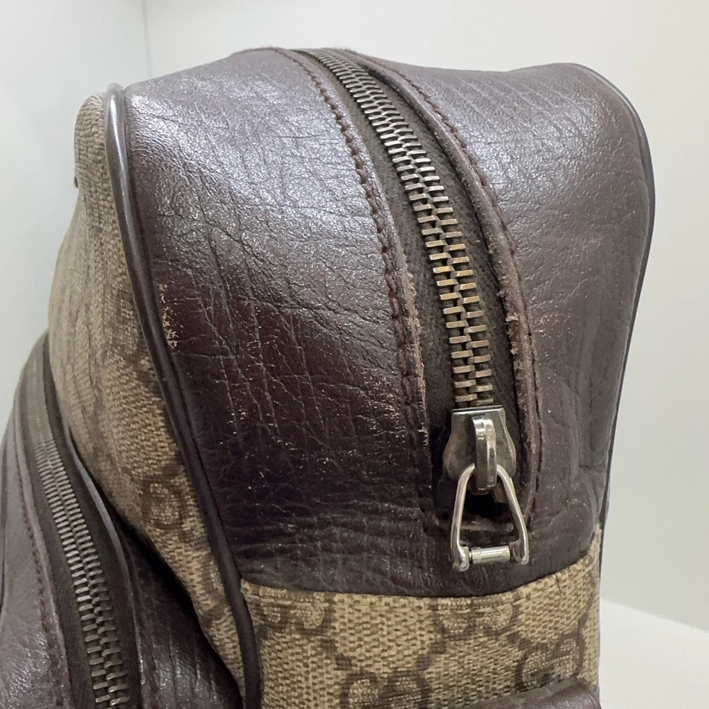 GUCCI Monogram Canvas Double Layer Reporter Shoulder Crossbody Bag For Women