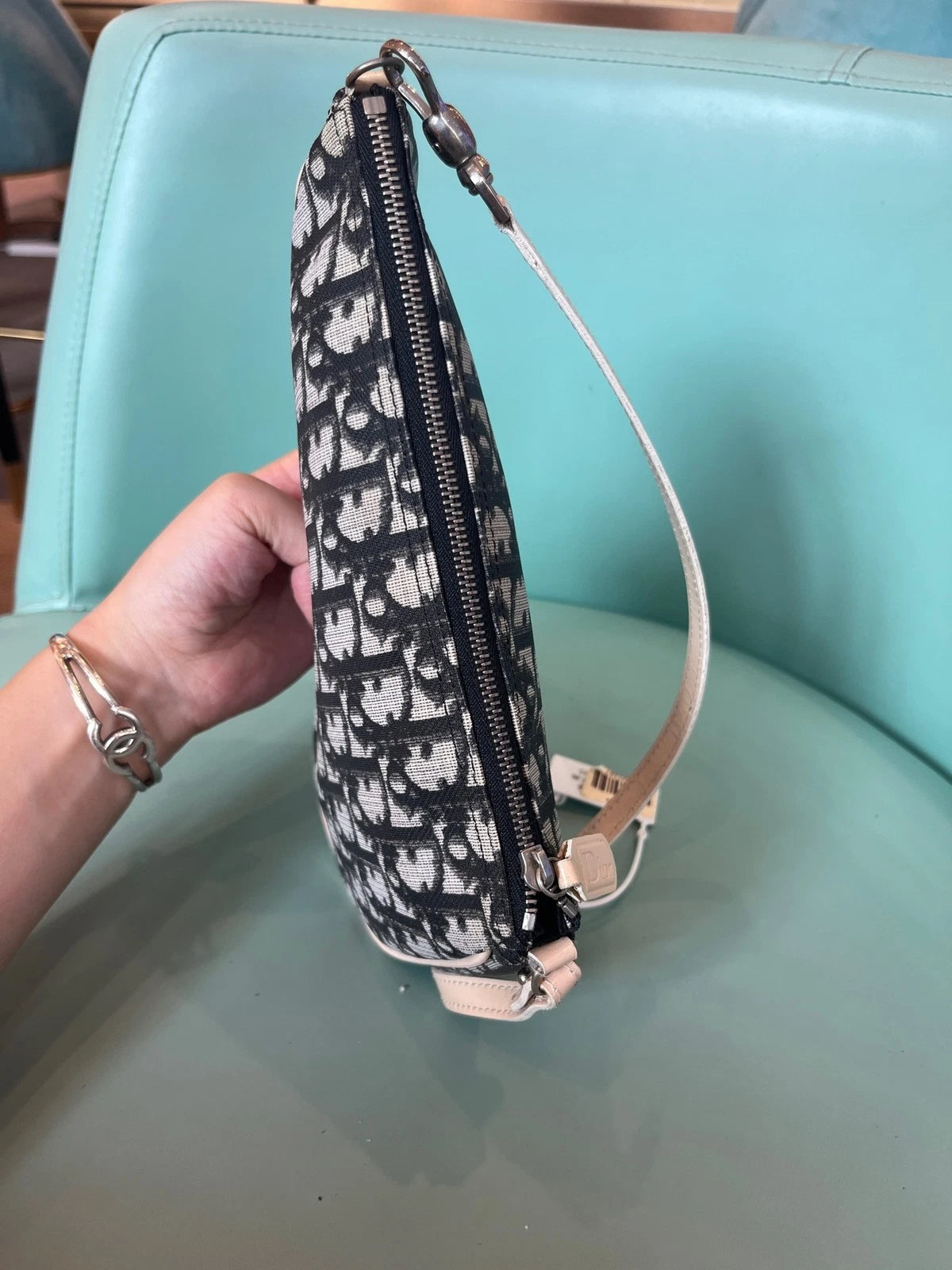 Dior Saddle White Shoulder Bag Excellent
