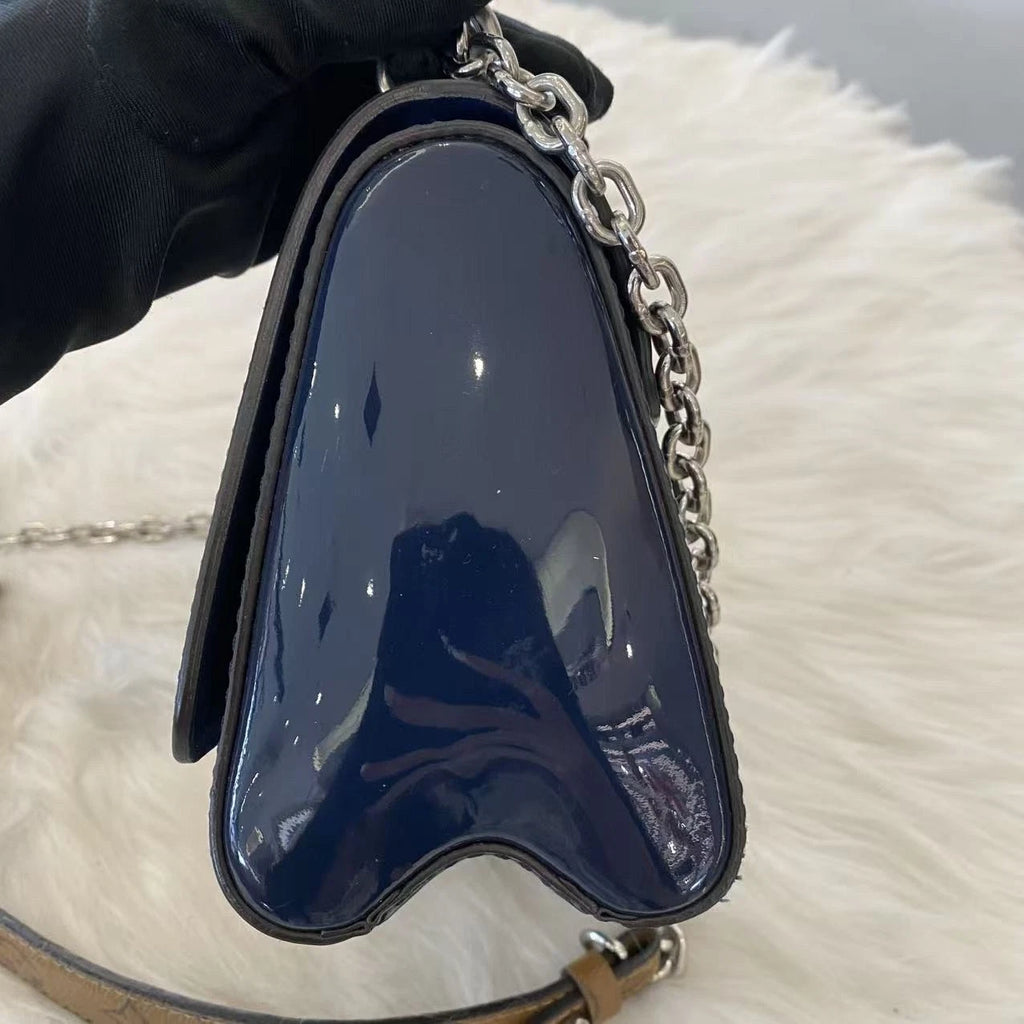 Louis Vuitton Twist Small Chain Shoulder Bag Blue Silver Women's Classic