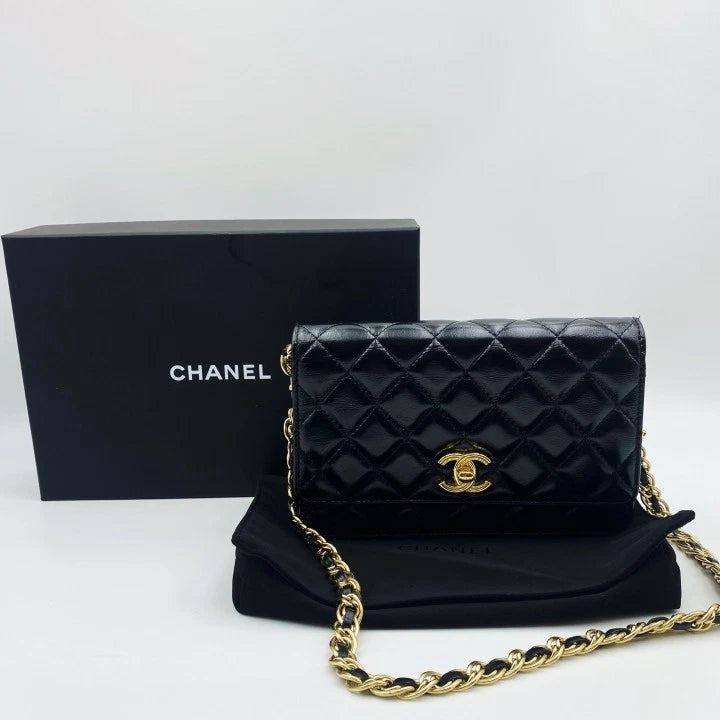 Chanel Leather WOC Crossbody Shoulder Bag For Women
