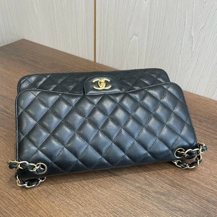 Chanel Classic Flap Jumbo Chain Shoulder Bag Crossbody Women Diamond