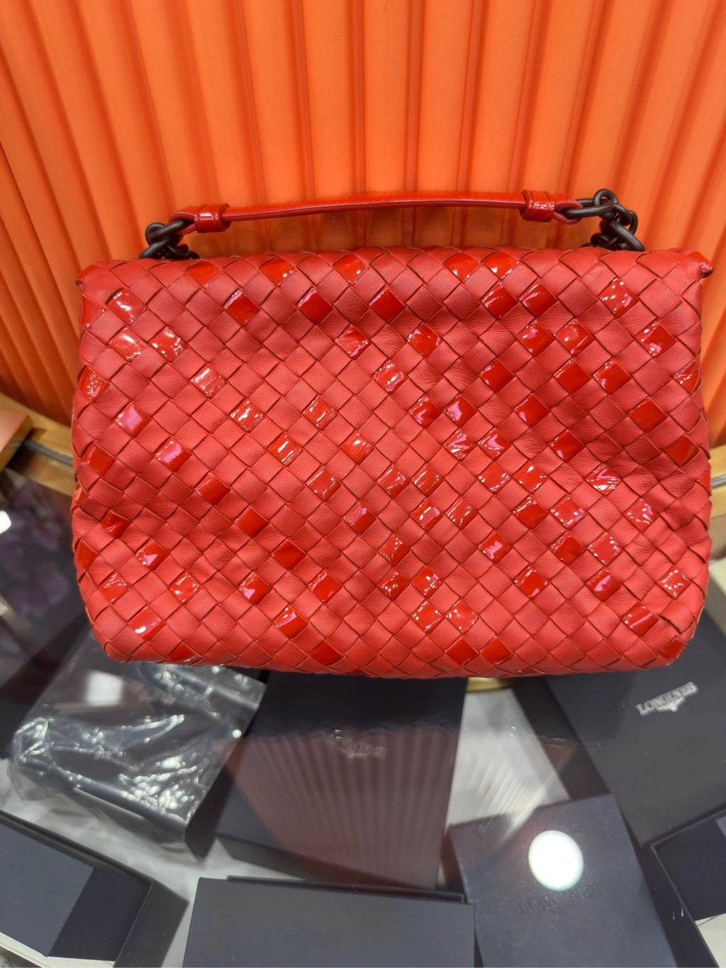 Bottega Veneta Red Crossbody Shoulder Bag for Women