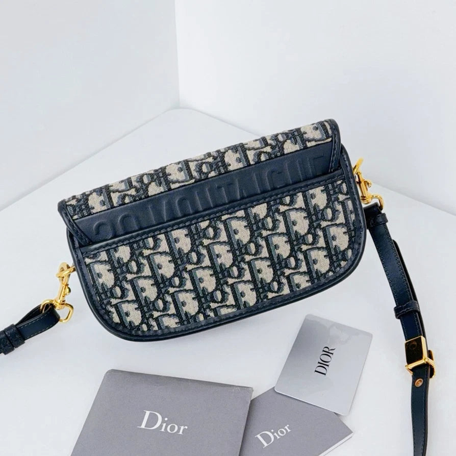 Excellent Christian Dior Bobby East West Oblique Canvas Shoulder Bag Crossbody