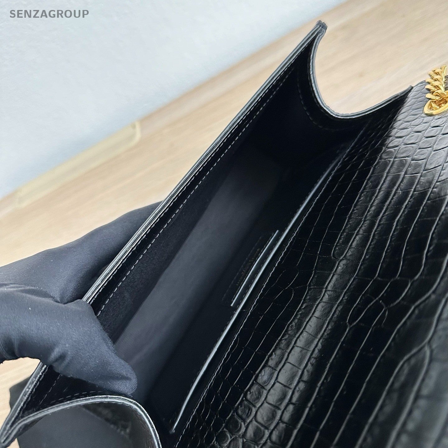 Saint Laurent Kate MM Tassel Chain Shoulder Bag Black Gold Women Classic Fashion