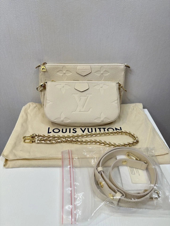 Louis Vuitton Multipochette White Crossbody Handbag Women