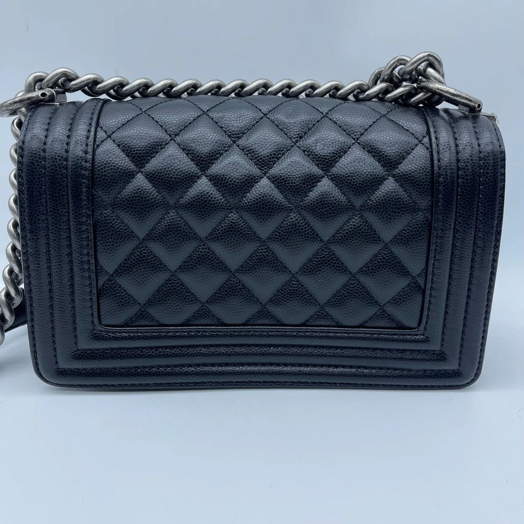 CHANEL Pre-owned Black Small Calfskin Flap Crossbody Shoulder Bag For Women