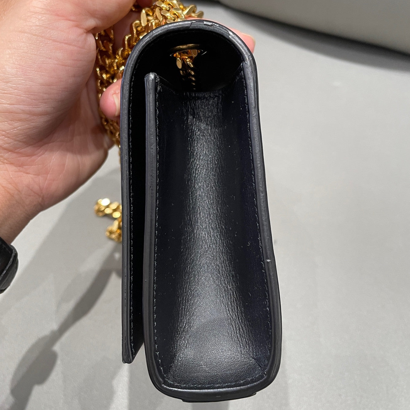 Saint Laurent YSL Tassel Chain Shoulder Crossbody Bag Black Gold Classic