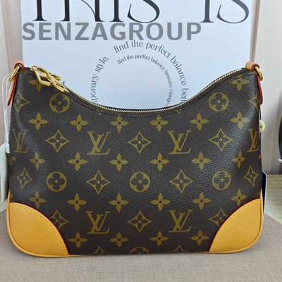 Louis Vuitton Boulogne Monogram Chain Shoulder Crossbody Bag Gold Brown