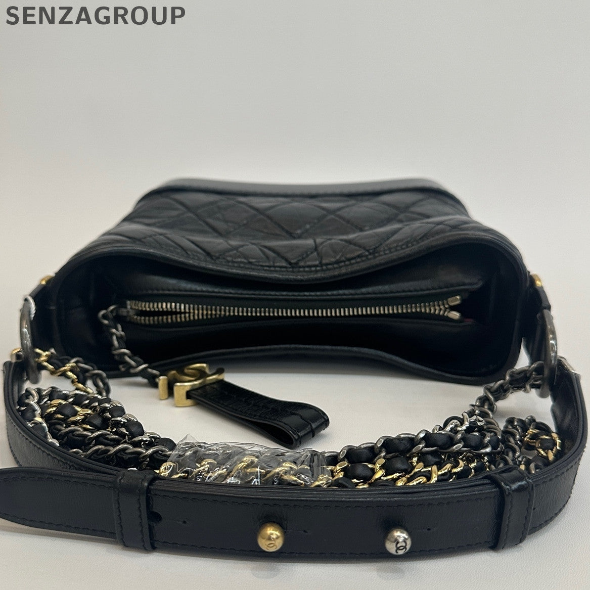 Chanel Small Black Gold Gabrielle Hobo Chain Shoulder Bag Classic Women