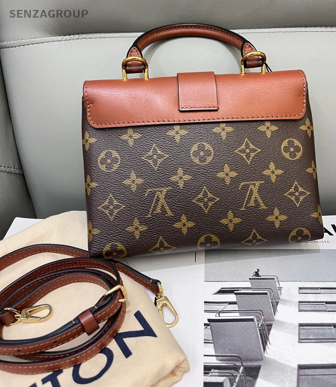 Louis Vuitton Locky BB Monogram Top Handle 2way Shoulder Handbag Brown Women