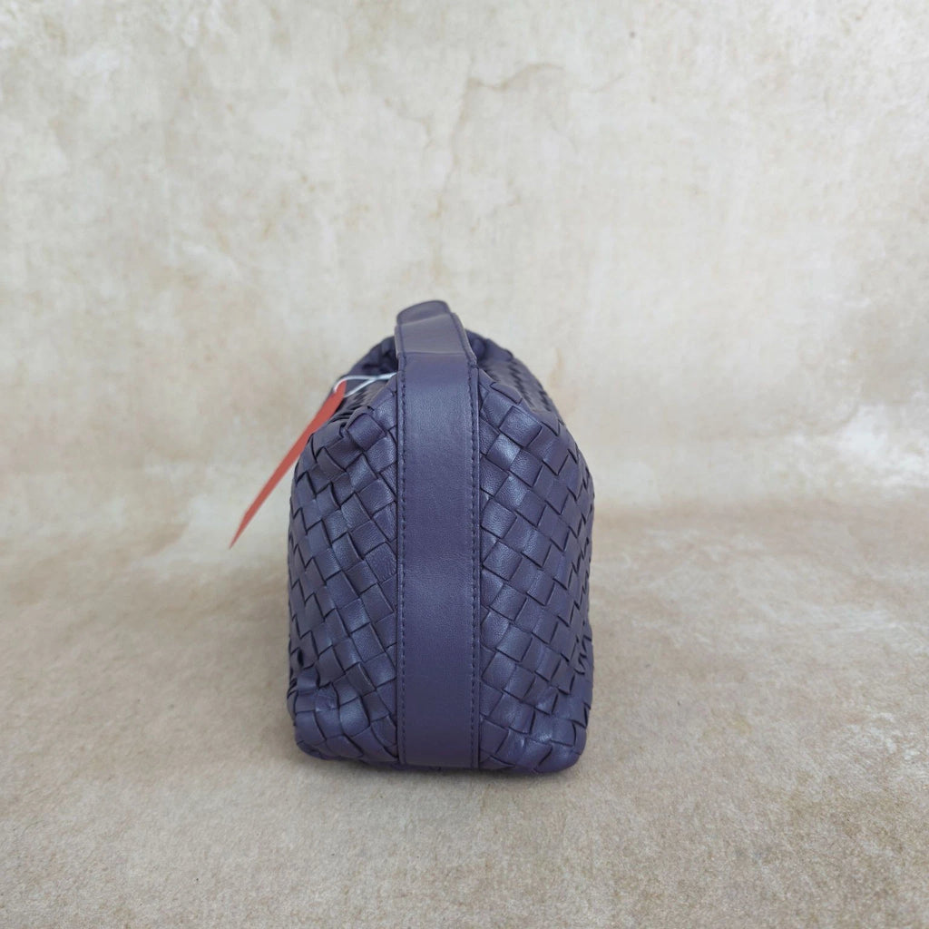 Bottega Veneta Purple Lambskin Woven Top Handle Bag For Women
