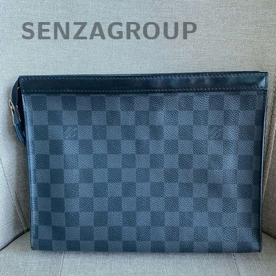 Louis Vuitton Damier Graphite Men's Black Silver Clutch Wallet