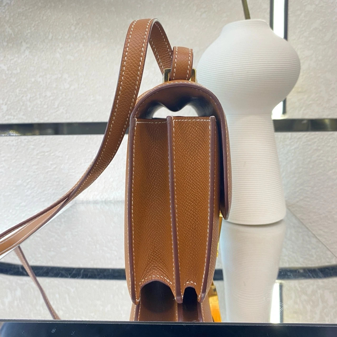 Hermes Constance19 Epsom Women Crossbody Brown Gold