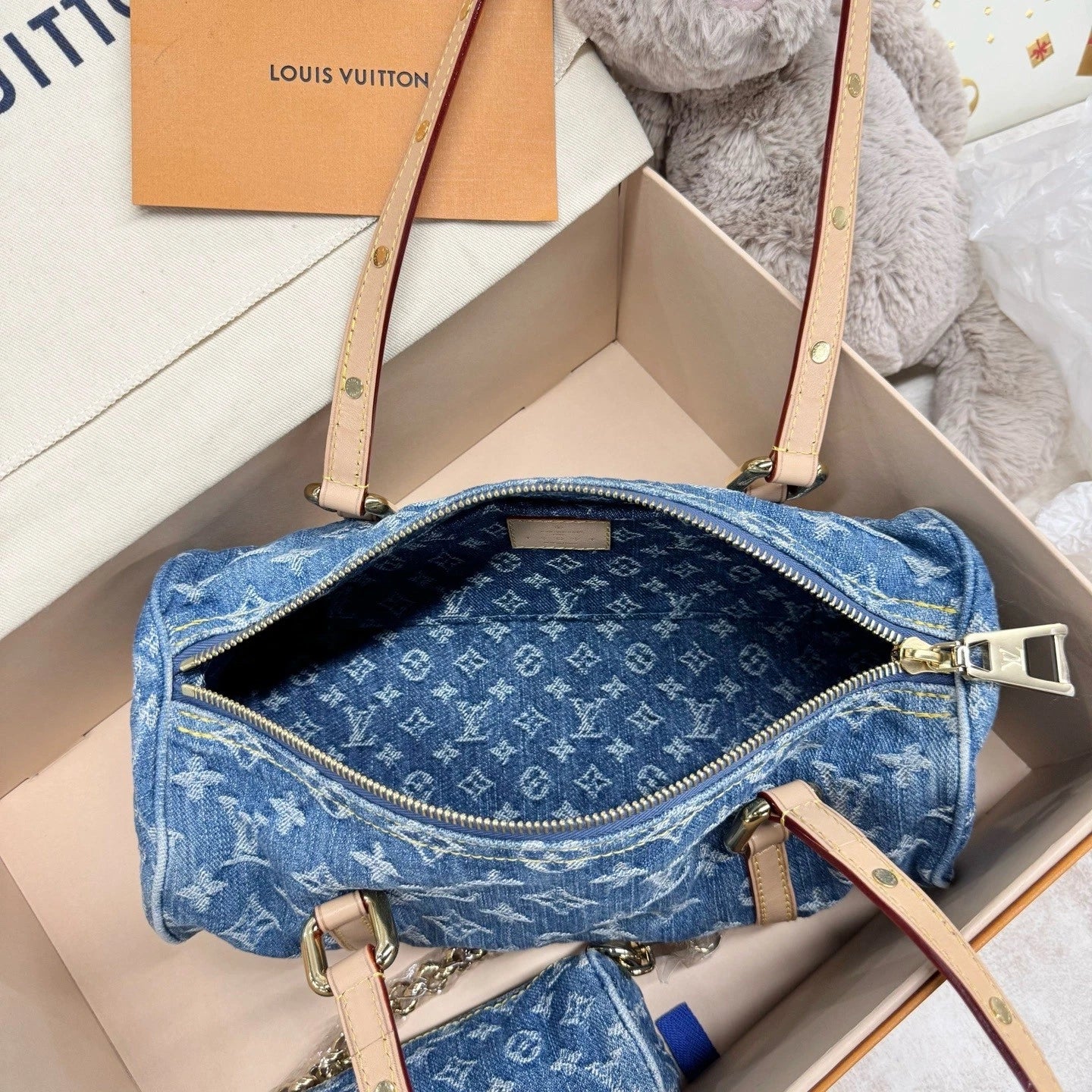 Louis Vuitton Denim Papillon Shoulder Bag For Women