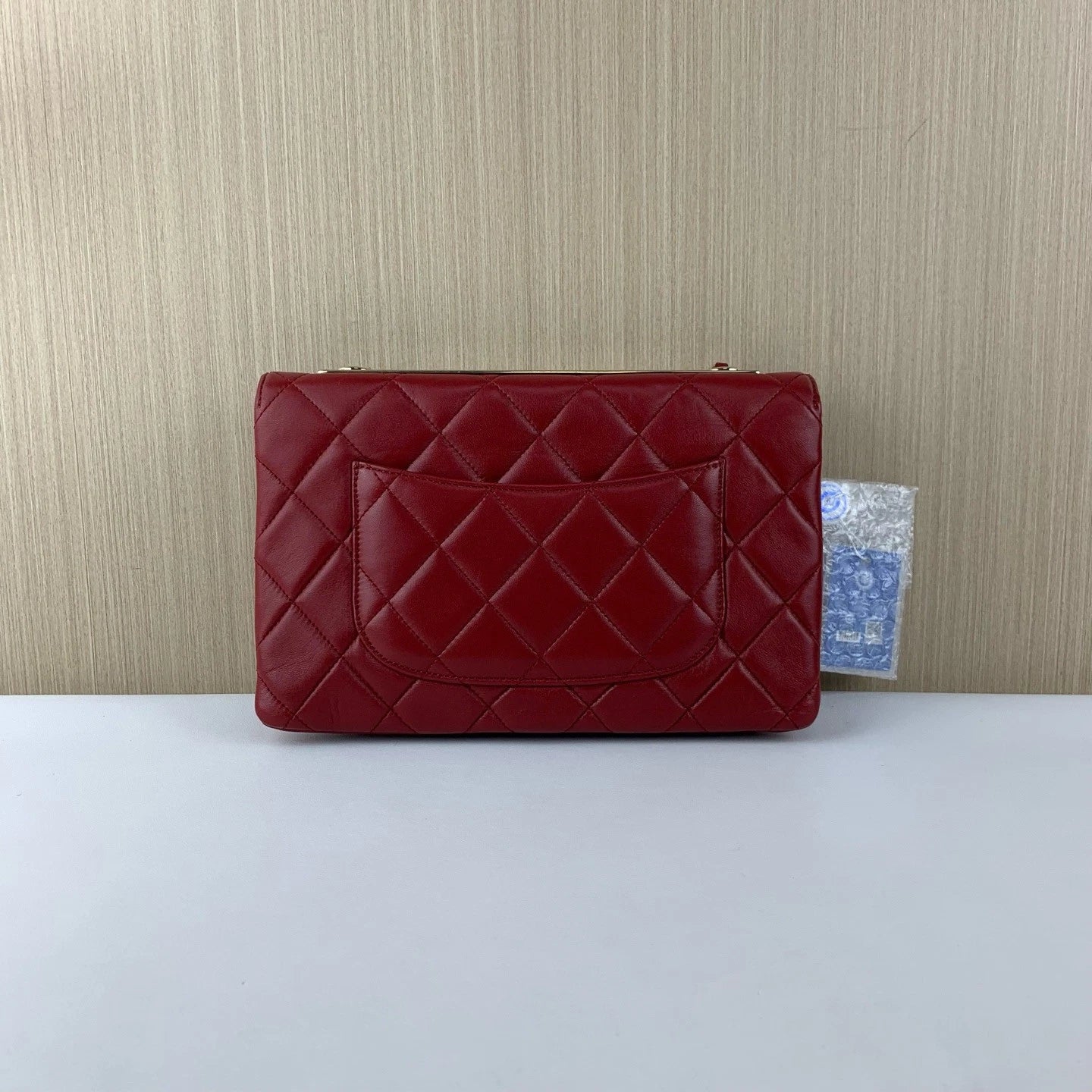 Chanel Classic Flap Accordion Shoulder Bag Red Lambskin