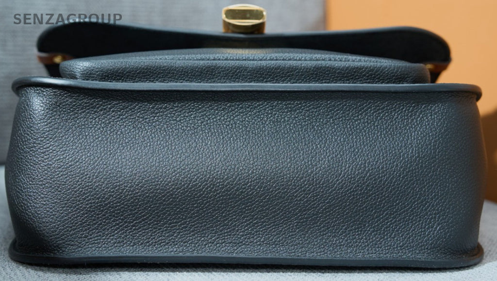 Louis Vuitton Monogram Top Handle Bag Brown Black Gold Used Women Classic
