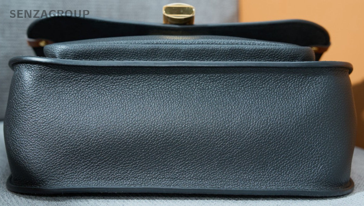 Louis Vuitton Monogram Top Handle Bag Brown Black Gold Used Women Classic