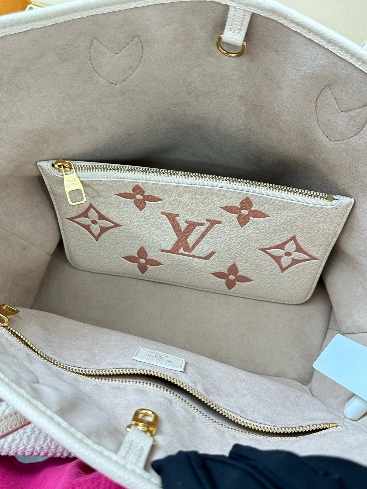 Louis Vuitton Strawberry Milk Neverfull Medium Tote Bag For Women