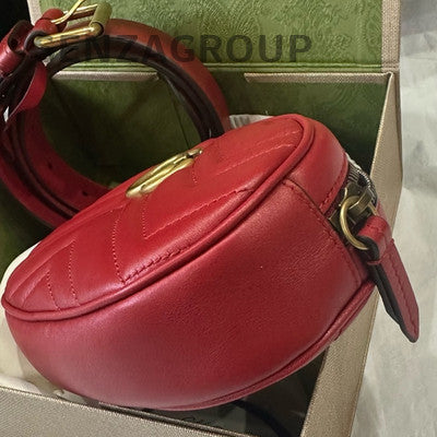 Gucci Red Waist Bag with Gold Buckle - Classic Fashion for Women
