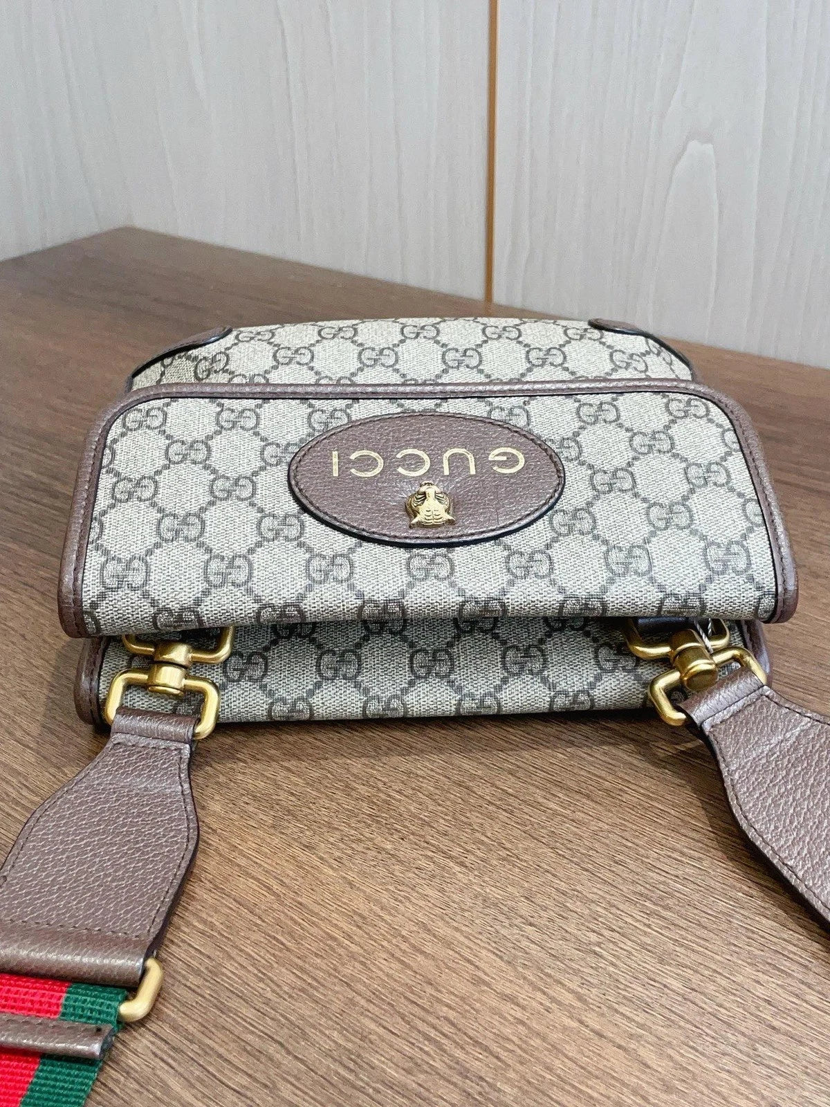 Gucci Double-sided Tiger Head Belt Bag Daily Casual Brown GG Supreme