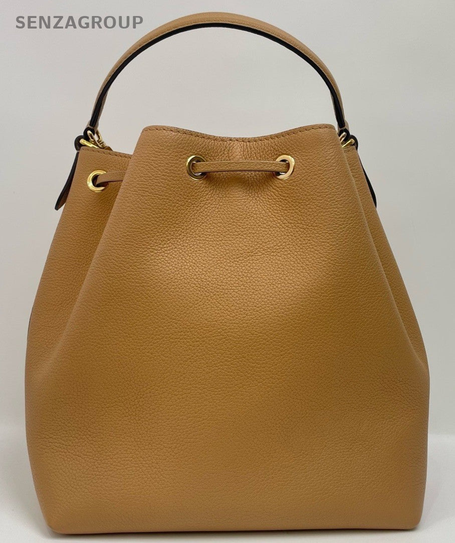 Louis Vuitton Lockme Bucket Drawstring Shoulder Crossbody Bag Brown Women