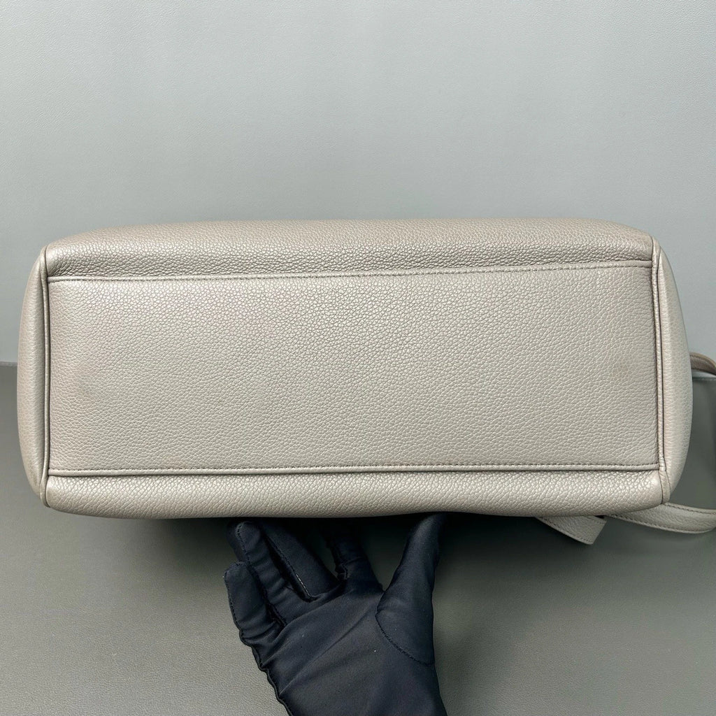 Celine Soft 16 Medium Grey Leather Tote Shoulder Crossbody Bag For Women