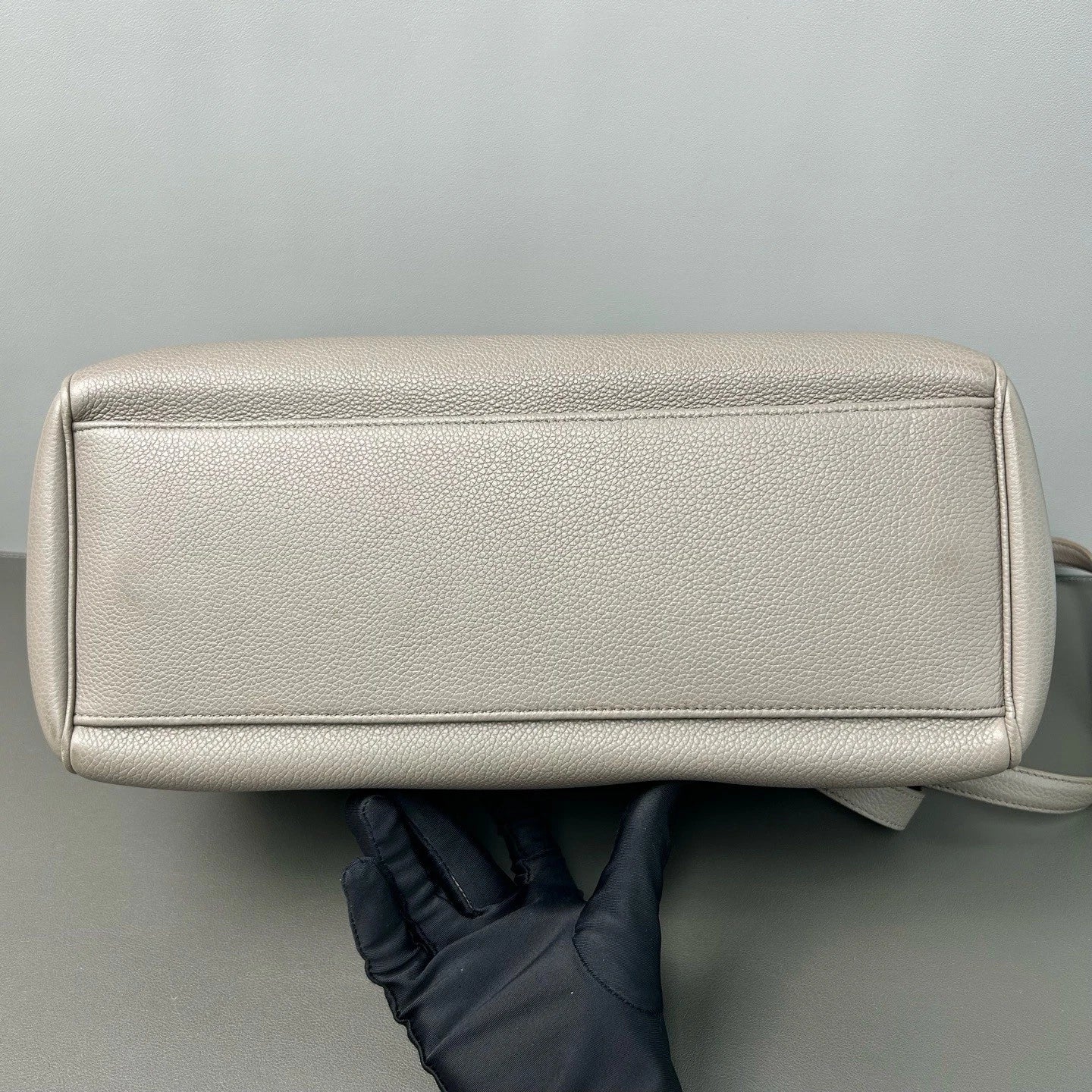 Celine Soft 16 Medium Grey Leather Tote Shoulder Crossbody Bag For Women