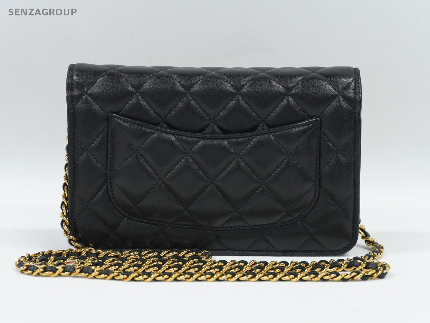 CHANEL Classic Flap Woc Diamond Pattern Chain Shoulder bag Black Gold Women