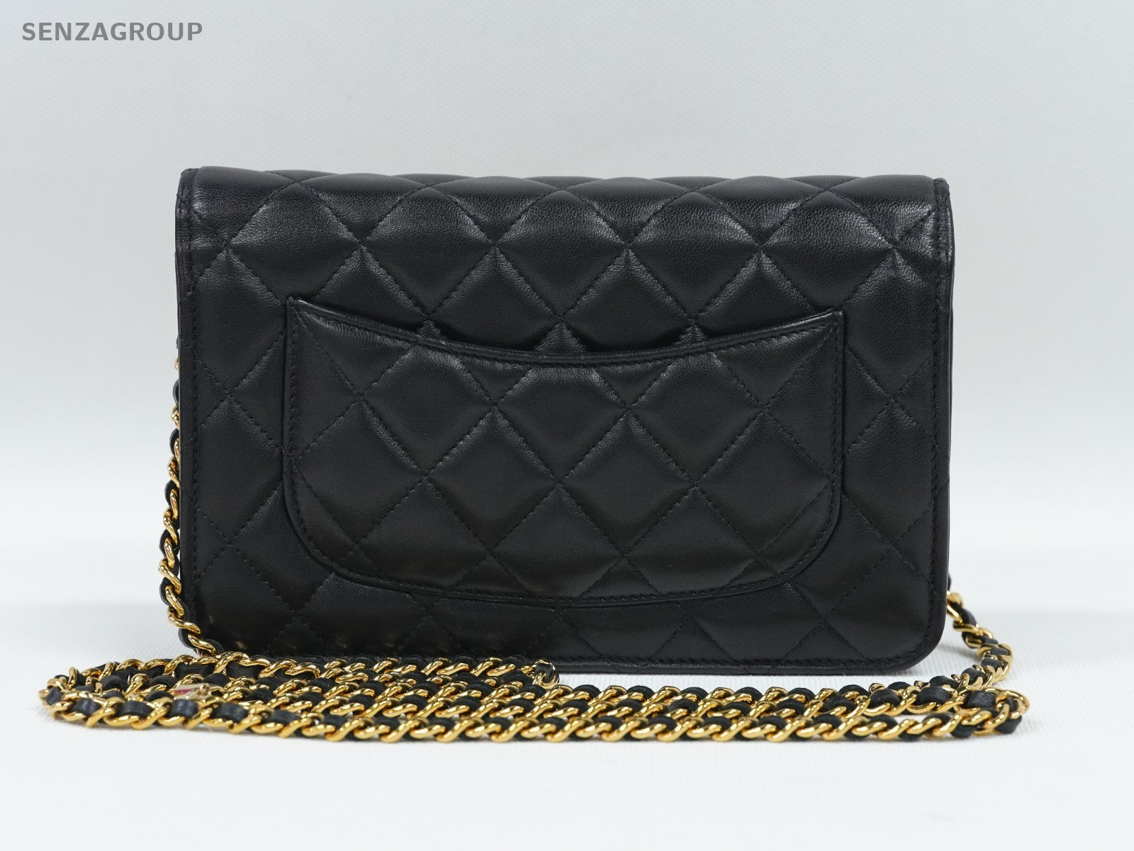 CHANEL Classic Flap Woc Diamond Pattern Chain Shoulder bag Black Gold Women