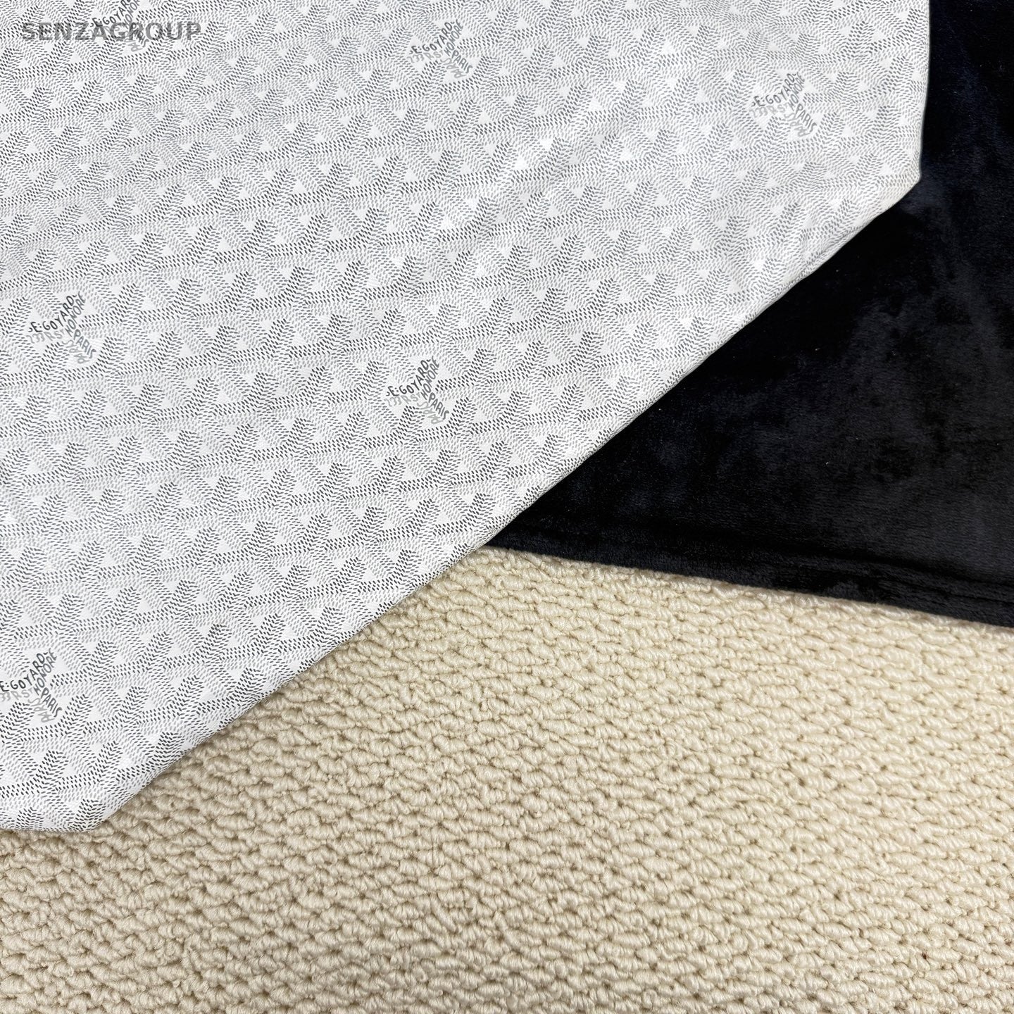 Goyard Monogram GM Canvas Tote Shoulder Bag With Pouch Women White.