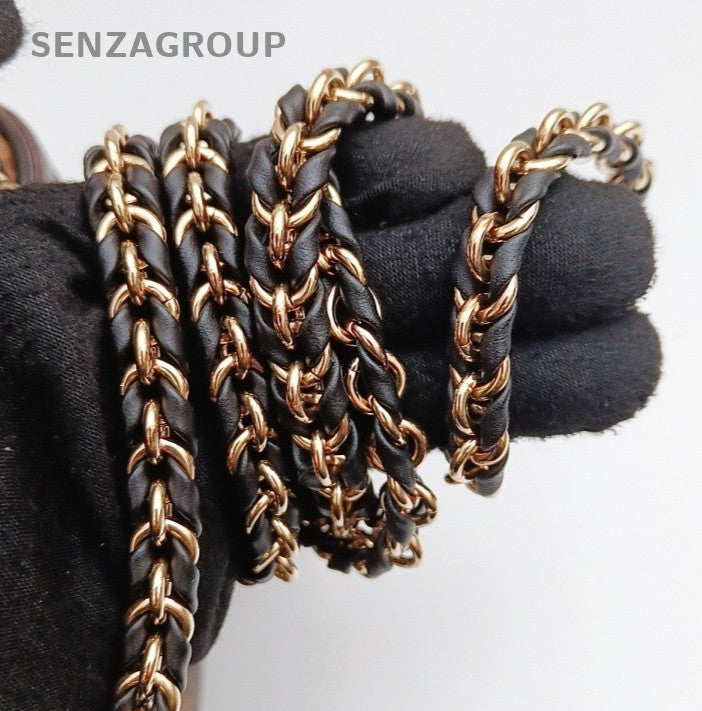Louis Vuitton Monogram Chain Crossbody Top Handle Bag Brown Gold Women Classic