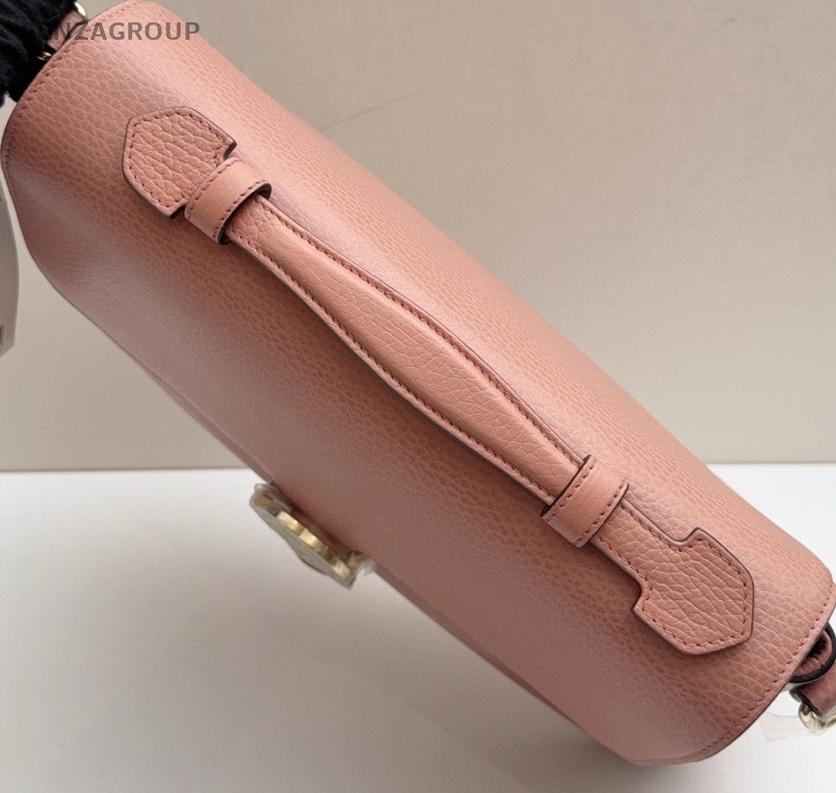 Gucci Calfskin GM Top Hand Bag Chain Shoulder Bag Pink Gold Used Women Classic