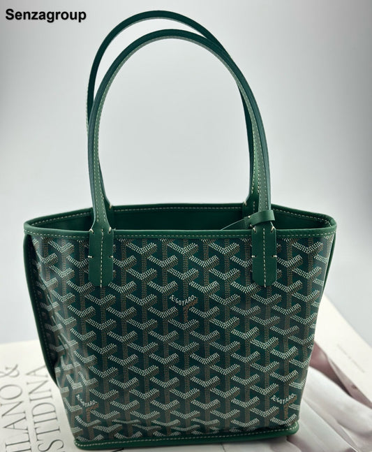 Goyard Anjou Mini Tote Top Handle Shoulder Bag Green Used Women Classic