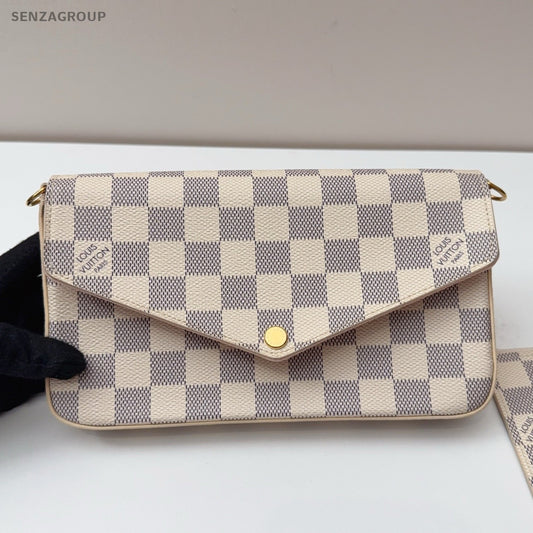 Louis Vuitton Félicie Pochette Damier Ebene Chain Shoulder bag Crossbody Women
