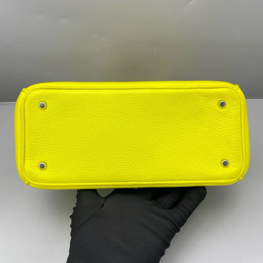 Dior Small Yellow Leather Top Handle Bag For Women