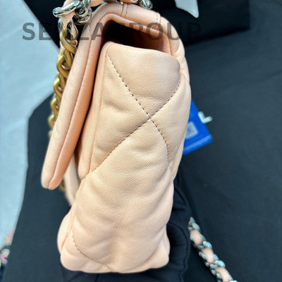 Chanel 19 Bag Orange Gold Chain Quilted Shoulder Crossbody Bag