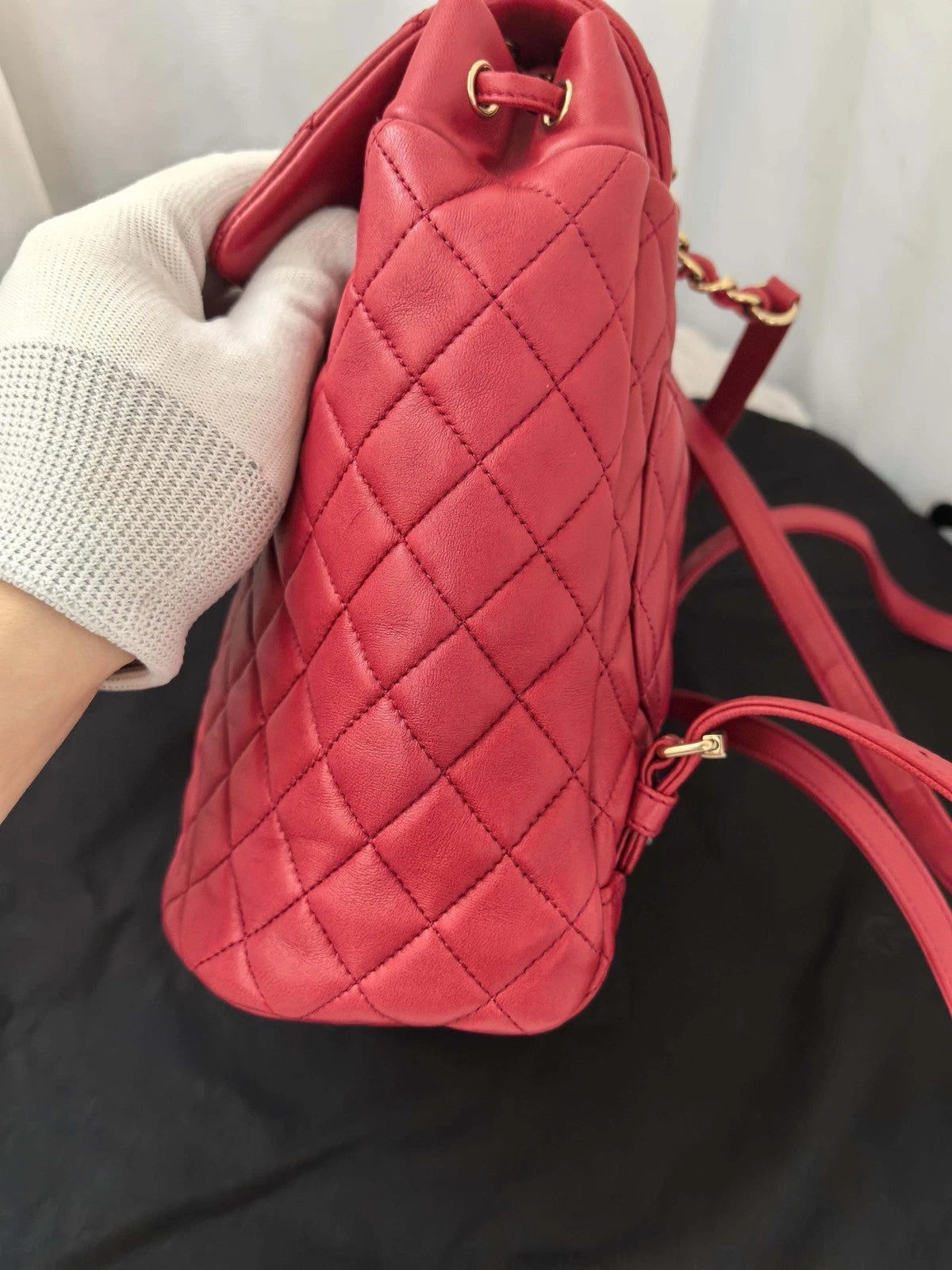 CHANEL Timeless Matelasse Lambskin Backpack Women's Red Quilted CC Turnlock