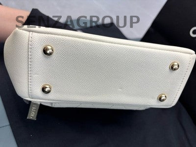 Chanel White Snake Skin Messenger Shoulder Bag Silver Hardware