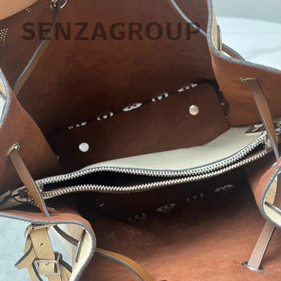 Louis Vuitton Moon Goddess Monogram Bucket Bag Beige Silver Women's Fashion