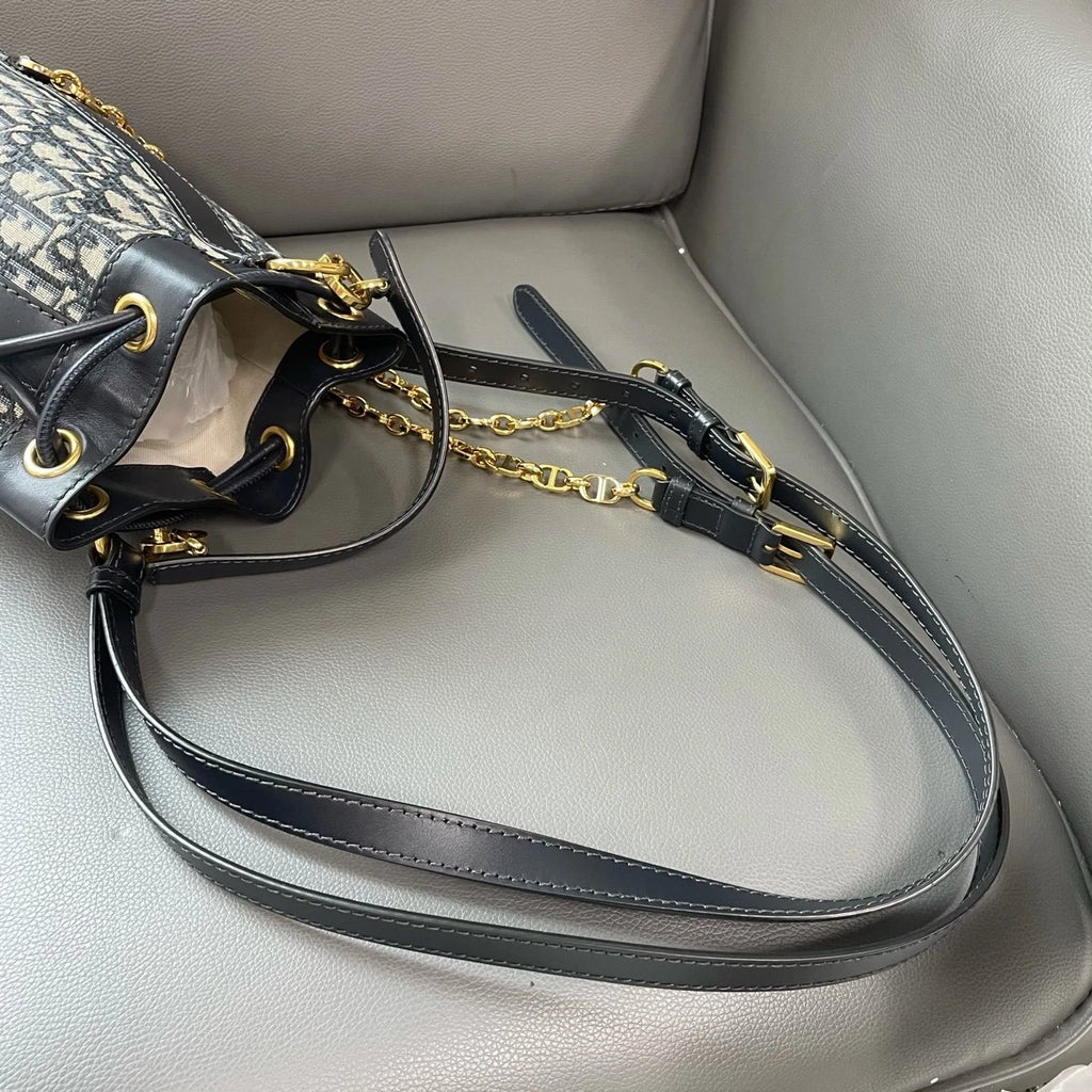 Dior New Oblique Monogram Drawstring Backpack For Women