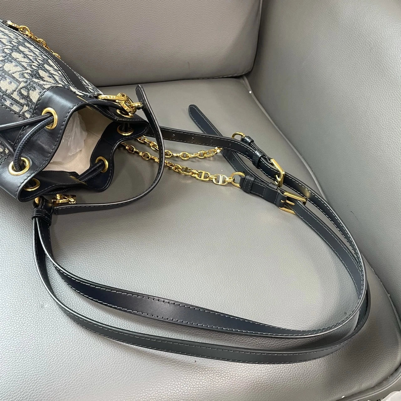 Dior New Oblique Monogram Drawstring Backpack For Women