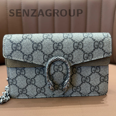 Gucci Dionysus Mini Chain Shoulder Bag Brown Silver Hardware Classic Women