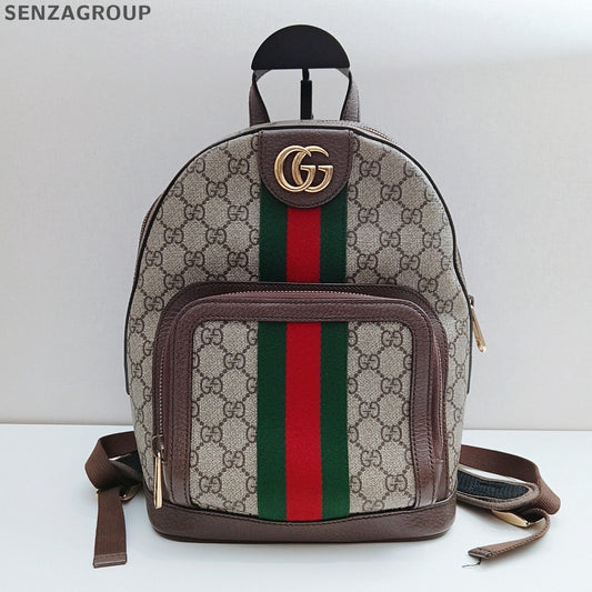 Gucci Ophidia PM Backpack Brown Gold Unisex Adults Classic